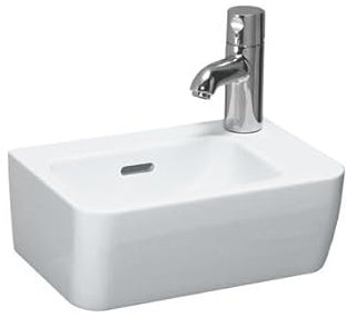 LAUFEN PRO A Handwaschbecken, 1 Hahnloch rechts, mit Überlauf, 360x250mm, H816955A001061, Farbe: Weiß