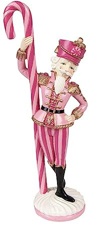 Clayre & Eef Figur Nussknacker 9x6x23 cm Rosa Polyresin