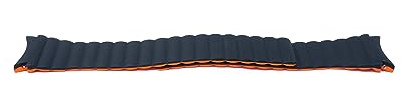 System-S Armband 20 mm aus Silikon magnetisch für Samsung Galaxy Watch 5 4 Schwarz Orange