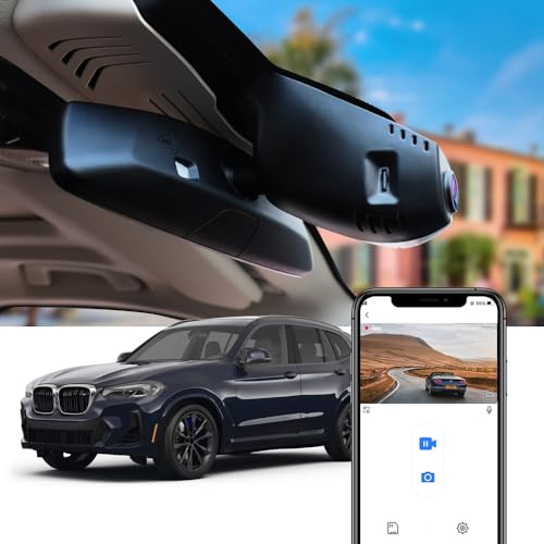 Fitcamx Dashcam 4K Kompatibel mit BMW X3 X3 M (HD2-9208) 2018-2024 M40i Sdrive Xdrive30i 30e (G01), OEM Autokamera 2160P Video WiFi, G-Sensor, Loop-Aufnahme, WDR Auto Dashcam, Plug & Play, 64GB Karte