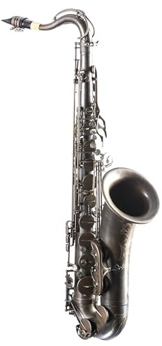 Monzani MZTS-580 Tenor-Saxophon, Unlackiert, Messingkorpus, Handgraviert, Vintage Sound, Inklusive Mundstück, Wischer, Koffer, Gurt, Ideal für Profis und Anfänger