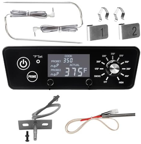 Digitales W/LCD-Display, Steuerplatine, Thermostat-Set für Pit Boss Pellet Grill Smoker Austin XL, Ersatzteile inklusive Fleischsonden, Temperatursensor und Zündungs-Hot Rod