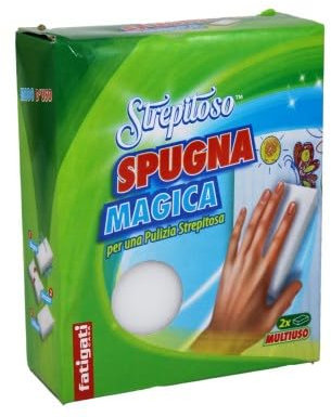 Spugna Magica - 2pz - Dimensioni 11x7x4cm - Per Rimuovere Macchie e Segni dalle Superfici/Multiuso/Cucina/Casalinga