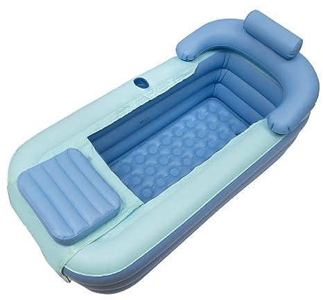 Blau Klappbare Badewanne, 160 * 84 * 64cm SPA Aufblasbare Badewanne faltbar Aufblasbar Badewanne für Erwachsene Dusche Heißes Bad Eisbad