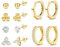 Dochais 6 Paar Ohrstecker Gold Set für Damen Ohrstecker Klein Gold Ohrringe Chirurgenstahl Ohrringe Stecker Zirkonia Herz Ball Hypoallergene Creolen Set Knorpel Helix Conch Piercing Ohr