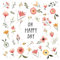 20 Servietten Sprüche Happy Day um Blümchen als Tischdeko. Papierservietten mit Motiv. Auch für Decoupage und Serviettentechnik 33x33cm