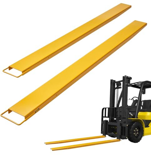 VEVOR Forche per Pallet Lunghezza 2440 mm Capacità Carico max. 1815 Tonnellate, Coppia di Forche per Movimentazione Carico da Benne Trattori Minipala Escavatori in Acciaio, Forche Compatibili 106mm