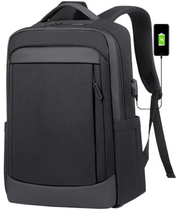 Mochila Eleciobella Unisex: Mochila de gran capacidad portátil para jóvenes, con compartimento para portátil. Fabricada con tejido impermeable de Oxford y con puerto USB integrado.