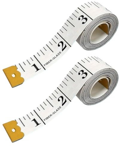 white 2 pcs Double Sided Body Measuring Tape suitable For Body Measuring,Tailors Tape Clothes Measuring Tapes with Inches & Cm, 150cm Waist Measuring Tapes Mini Pocket Measurements tool