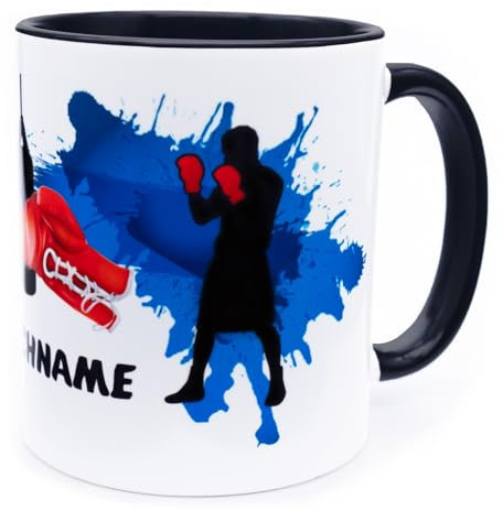 Boxer Tasse mit Namen Becher personalisiert Boxen Sportart Geschenk Box Sport Boxtrainer Boxsachen Zubehör Geburtstag Accessories Ausrüstung Equipment Geschenkidee Training Trainer Mann Keramik 330ml