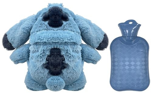 Stitch Wärmflasche, Stitch Wärmflasche Kuscheltier, Stitch Wärmekissen Kinder, PIIMNT Lilo und Stitch Wärmflasche Cartoon Heißwasserflasche für Kinder Geschenk für Kind Familie & Freund