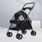 Hundebuggy für Kleine Und Mittelgroße Hunde, Zusammenklappbarer Hundewagen, Leicht, Atmungsaktiv, für Bis zu 15 Kg(Black)