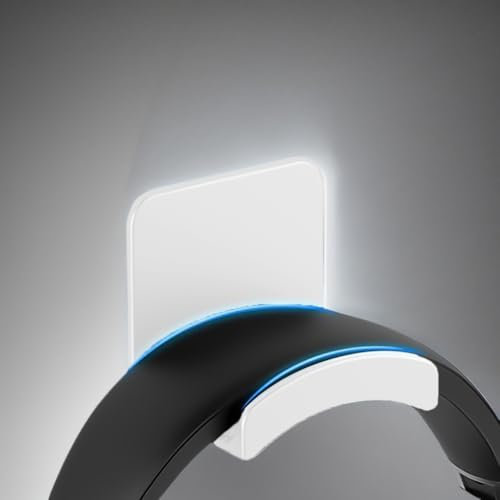 Fiorky Headphone Hanger Holder Wall Mount, Universal Wall Mount Holder Adhesive Headphone Hook Headphone Holder for Easy Damage-Free Wall Desk Or PC Mounting,Gaming Headset Hanger Under Desk
