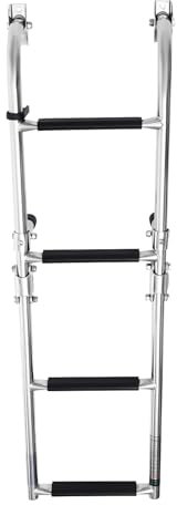 vinnyooc Scala da barca a 4 gradini, scala pieghevole di carico 136 kg, scala da bagno in acciaio inox per yacht fuori bordo, barche da pesca, piscine