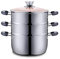 Utensilios Cocina, Olla Sopa al Vapor, Olla Sopa/vaporera 3 Capas Acero Inoxidable 304 el hogar, Olla Gruesa 20/22/24/26 cm, Compatible con cocinas inducción y Estufas Gas
