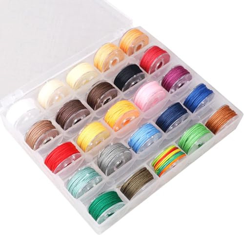 25 Rolls Thread For Bracelet Making,0.55 Mm X 10 M Beading Thread For Beads,Waxed Cotton Cord,Bracelet Cord,Nylon Thread(25 PCS)