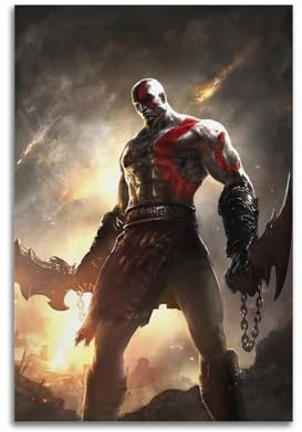 IIWERUW Poster God of War 1, Wandkunst, Leinwand, ästhetisches Cover, Poster, Vintage-Musik und Filme, dekoratives Gemälde für Wohnzimmer, Schlafzimmer, 30 x 45 cm, ungerahmter Stil
