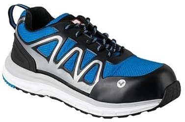 Bullstar Sicherheitsschuh SPRINTX S1P (Farbe kornblau/schwarz, Größe 48, Weite 12, Unisex, mit Fiberglas-Zehenschutzkappe, rutschhemmend, besonders leicht, Arbeitsschuhe, Schutzschuhe) 2663-0-1801-48