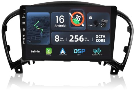 BXLIYER - [8G+256G, Octa-Core] - Autoradio Android 16 IPS per Nissan Juke J15 / YF15 Infiniti ESQ (2010-2019) - Wireless CarPlay/Android Auto - Fotocamera & MIC - 9 pollici 2 Din Fast Boot 360-CAM