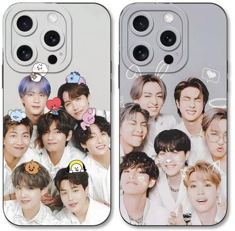 TBNMBGY 2 Stück Handyhülle für iPhone 13 Hülle 6,1,Matt Silikon Kameraschutz Case,Musik Kpop Sänger Motiv Mode Cover Weich TPU Bumper Handy Schutzhülle,Cool