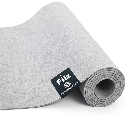 Filzstoff Filzrolle,Filz Meterware,Taschenfilz Dekofilz Filzmatte,2mm Filzmatten,Bastelfilz für DIY Aufbewahrungstasche Filzunterlage Patchwork (HellGrau,300 * 30cm)