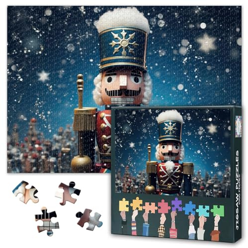Nussknacker-Puzzles für Erwachsene, 1000 Teile, Weihnachts-Nussknacker-Kunstpuzzles, 1000 Teile, Weihnachtskunst, schwierige, unmögliche Herausforderungen, 50x70 cm