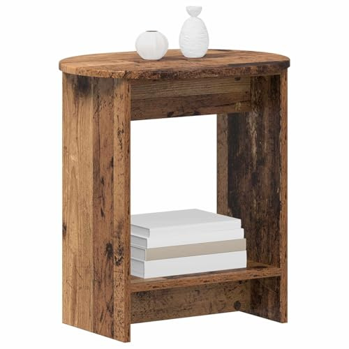 vidaXL Beistelltisch Altholz 50 x 39,5 x 55 cm Holzwerkstoff, Moderner rechteckiger Beistelltisch, robuster, feuchtigkeitsbeständiger Indoor-Möbel, kompakte Aufbewahrung, Schlichtes Design