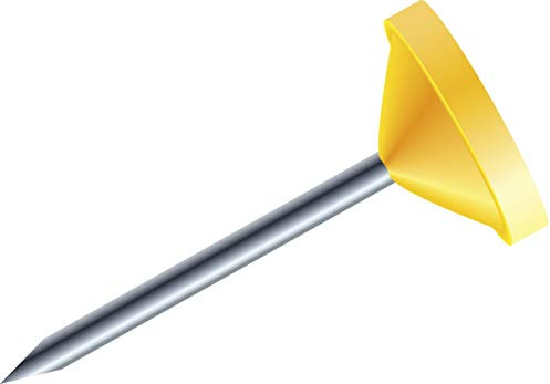 Exacompta 14503E 100er Pack Flachkopfnadeln Ø5mm Spitzenläge 8 mm robust und praktisch gelb