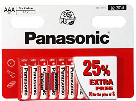 Panasonic Zinc Carbon - AAA (LR03) - Box of 10 Batteries x 2