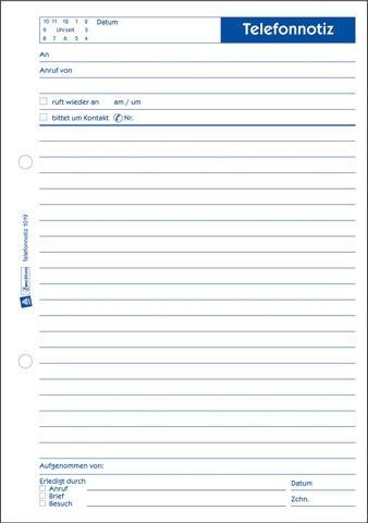 Telefonnotizbuch A5 50BL ZWECKFORM 1019 TELEF.NOTIZBUCH A5 50BL 1019