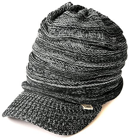 CHARM Strick Mütze Sommer Visor Beanie - Cap Herren Wintermütze Mit Schild Mix Schwarz