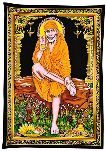 gangesindia Lord Shirdi Sai Baba Baumwolle Tapisserie