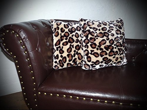 Natur-Fell-Shop Kissen Kissenhülle Dekokissen im Tierfell - Design Tierprint Animal Leopard Design (80cm x 80cm)