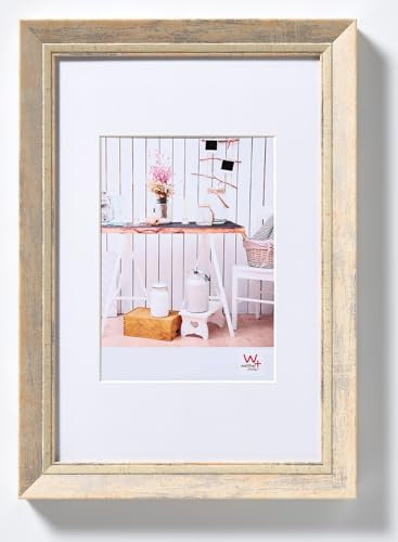 walther design Bilderrahmen Natur 18 x 24 cm mit Passepartout, Chalet Designrahmen EL824H