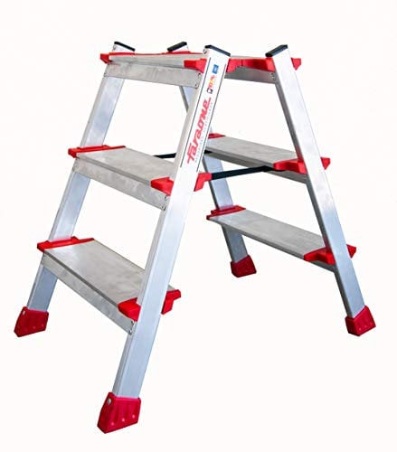 FARAONE TPA 03 Taburete de Doble Subida de 3+3 Peldaños, Metálico