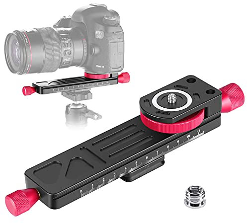 koolehaoda Metal Wormdrive Macro Focusing Slider Rail Focus / Close-up Shooting Clamp Plate, 115mm Adjustment avec Tête