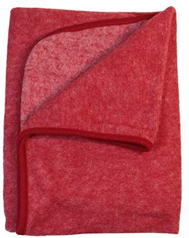 Cosilana Baby Fleece Decke kbT Wolle Bio Baumwolle Made in Germany (Rot-Melange, 100x80)