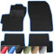 moto-MOLTICO Fußmatten Auto - Velours Autoteppiche passend für Mazda 3 I (2003-2009) - 4-teiliges Set - Schwarze Automatten mit Blauen Ziernähten