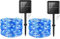 cshare Solar String Lights,2Pack 50LEDs Garden Solar Lights 16Ft/5m 8 Modes Waterproof Silver Wire Fairy Lights for Tree Patio Yard Wedding Pathway Christmas Garden in-Outdoor Decorations(Blue)