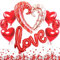 Décoration Romantique,1 Ballon Love XXL,1 Balloon Coeur Geant, 6 Ballons Coeur Rouge pour La Saint Valentin, Déco Fiançailles et Mariage