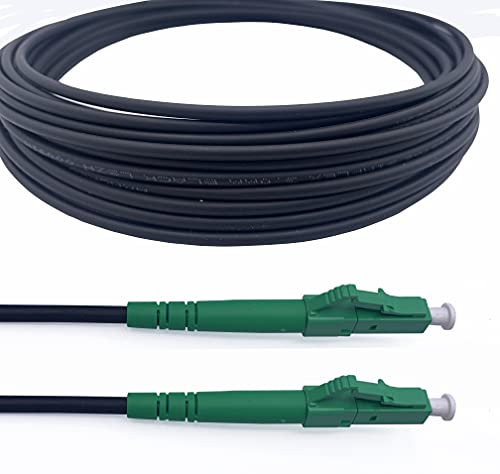 Elfcam® - Cable de fibra óptica de acero Blinde LC/APC a LC/APC Simplex Monomodo LSZH (25 m)