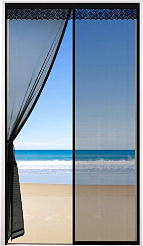 Cinkee Zanzariera magnetica 100 x 210 CM - Zanzariere magnetiche per porte finestre, Installazione Facile, Per porta d'ingresso porta sul retro, interno ed esterno e patio (Nero)