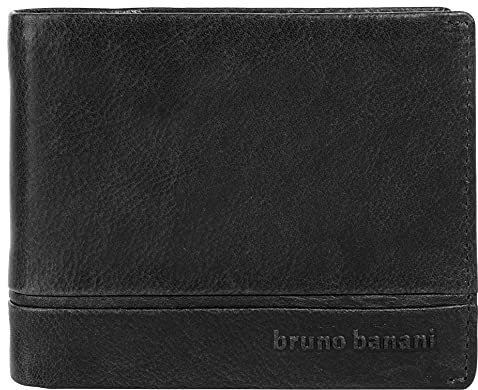 bruno banani Leder Geldbörse Frankfurt Wallet with Flap Black schwarz