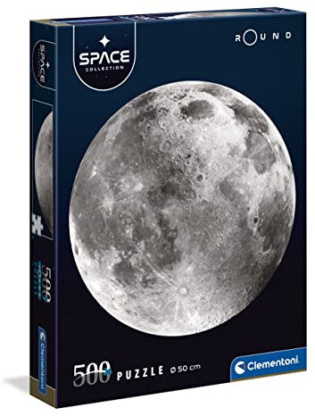 Clementoni - 35108 - Rund Collection Space - Moon - Puzzle 500 Teile - Legespiel Puzzle, Geschicklichkeitsspiel für die ganze Familie, Erwachsenenpuzzle ab 10 Jahren - Puzzle rund für Erwachsene