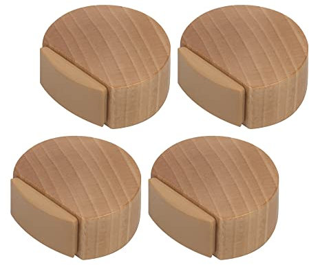 Fermaporta - Fermaporta adesivo in legno per pavimenti in parquet (faggio naturale) - Discreto ed elegante - Confezione da 4 pezzi