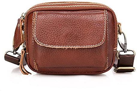 Eysee Leder Gürteltasche, Herren Handytasche mit Geldbörse, Vintage Geldbeutel mit Gürtelschlaufe Umhängetasche Damen,16cm (L) *12 cm (H) * 8 cm (B),Braun