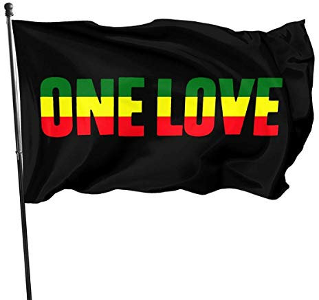 Freedom Flagge, One Love with Rasta, 91 x 152 cm, 100 Stück, einlagig, Polyester, 91 x 152 cm