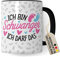 Tasse de grossesse - « Ich bin Schwanger Ich darf das » - Cadeau pour les femmes enceintes - Belle idée de cadeau pour future maman - Tasse à café (blanc/noir)