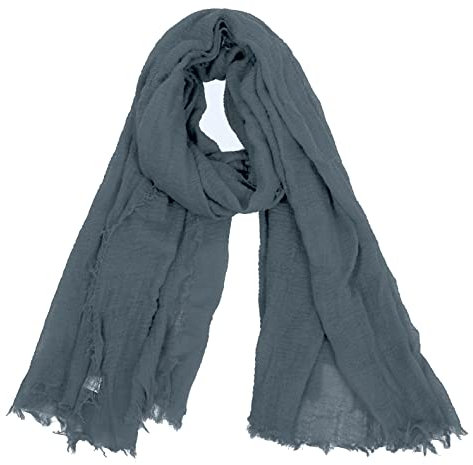 Van Der Rich ® - Schal mit fein gekreppter Oberfläche für Damen und Herren (60-Grau, One Size)