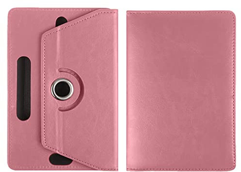 Universal 7 inch 360 Rotating Case Fits All 7 and 7.1 inches Android Tablets, Smooth Interior, PU Leather Exterior Supports Multiple Viewing Angles, Lightweight Folio Wallet Case Cover (Rose Gold)